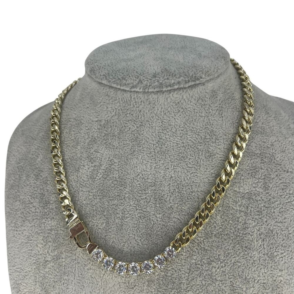 Melinda Maria Julian Loves Diamonds Cuban Chain Necklace 16" - Picture 10 of 12